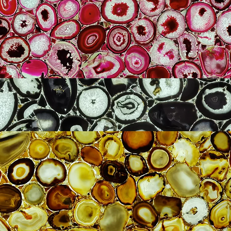 Stone Natural Luxury Glass Surface Semi Precious Stone Slabs Raw Natural AgateTable