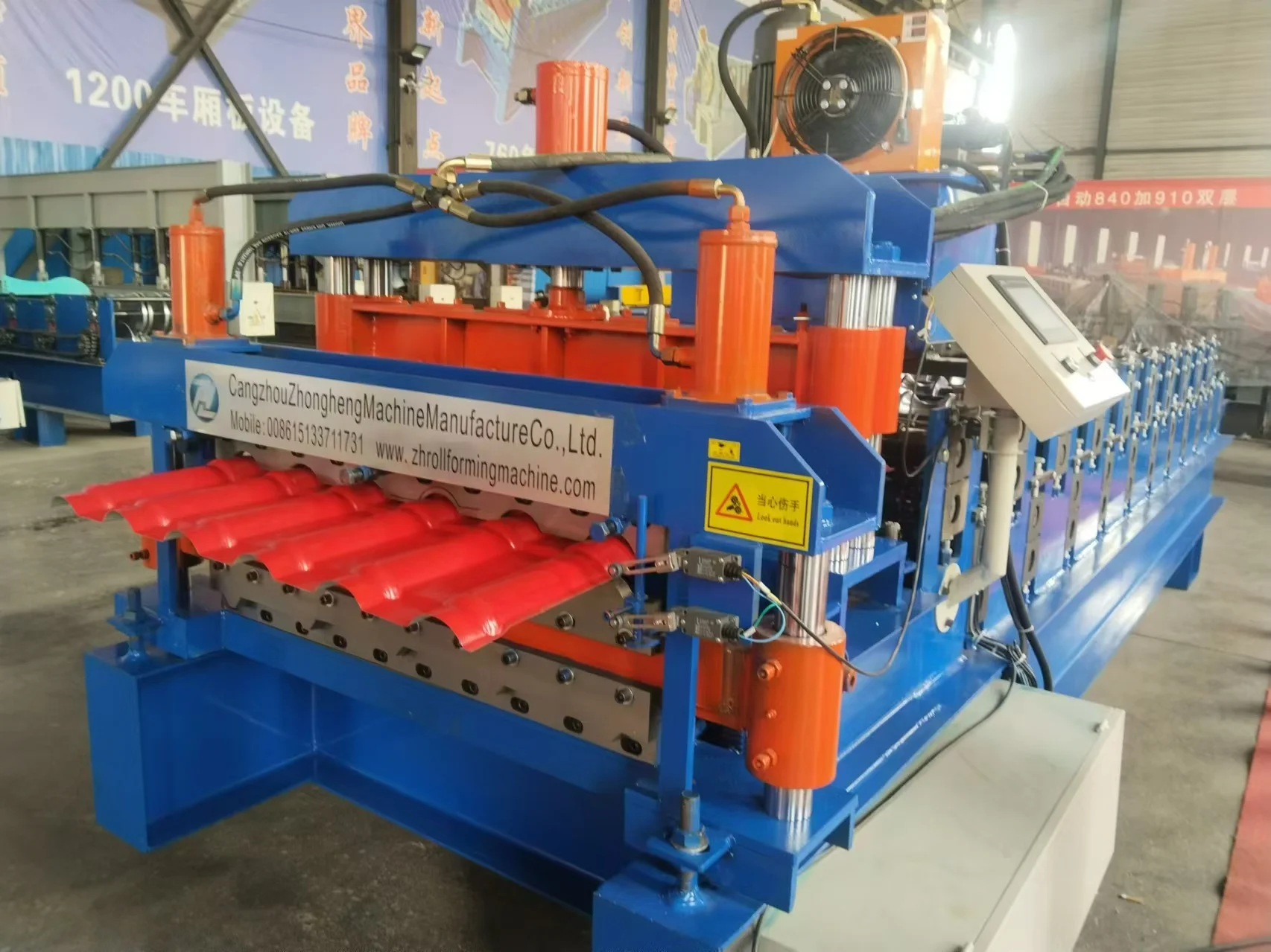 Metal color steel double layer roll forming machine bamboo glazed tile machine