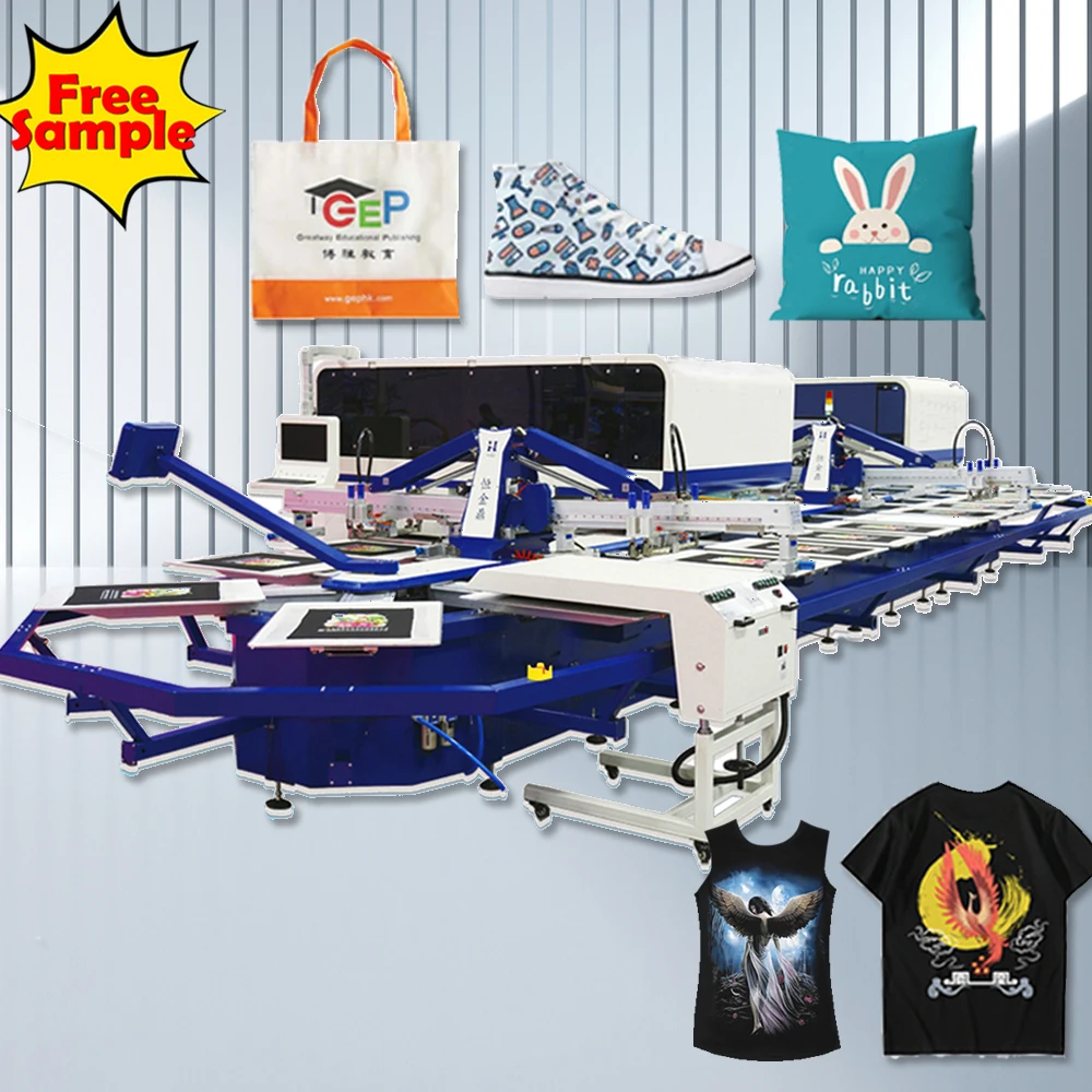 Hybrid DTG RICOH G5 Digital Printer White Basis Automatic Screen Printing Machine In One For Sales