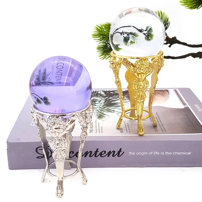 Creative Design Metal Tripod Holder Crystal Ball Bracket Base Crystal Sphere Stand Home Decoration