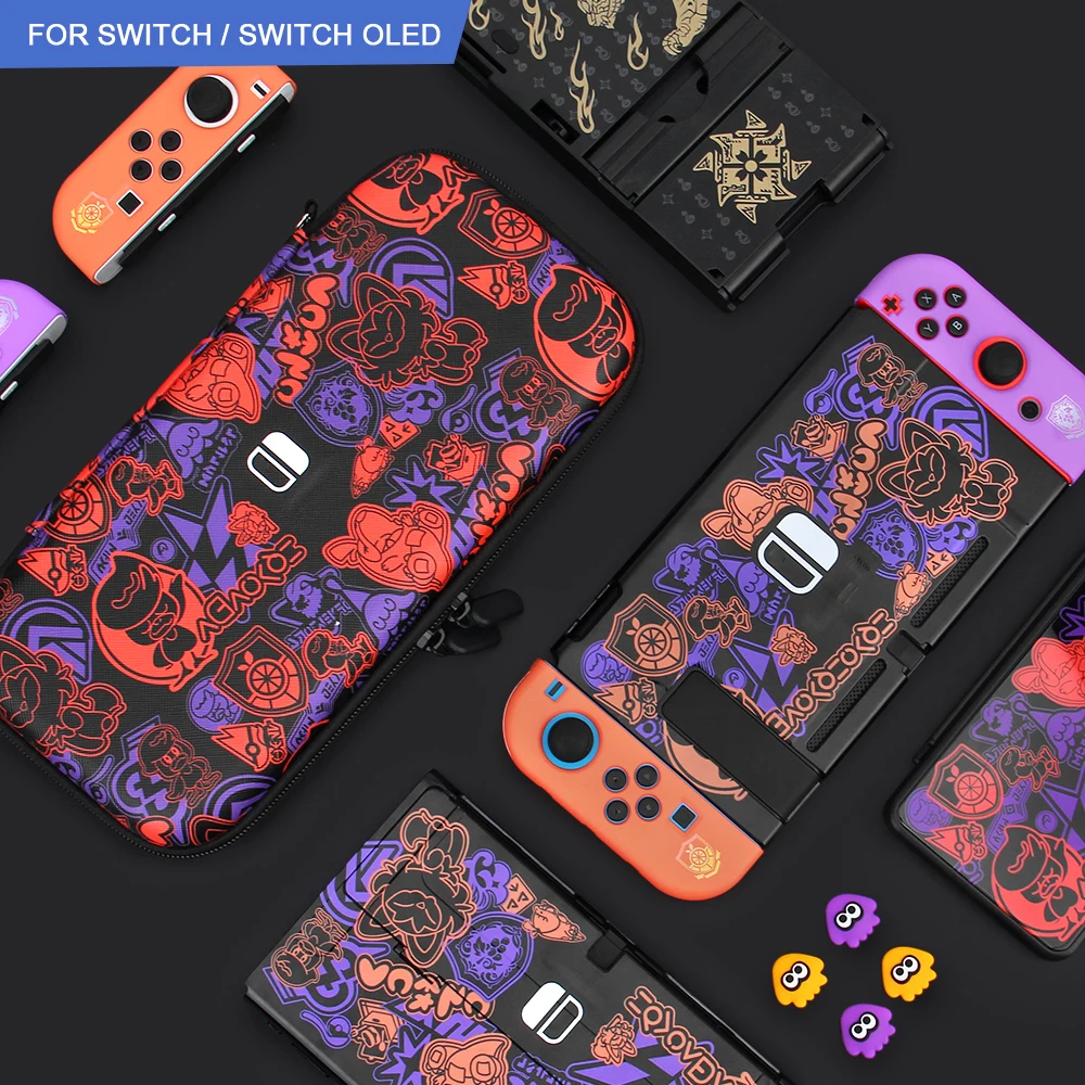 Painted Hard Protective Shell Case Game Card Box Host Bracket Portable Storage Bag For Nintendo Switch/Oled  Console Accessories
