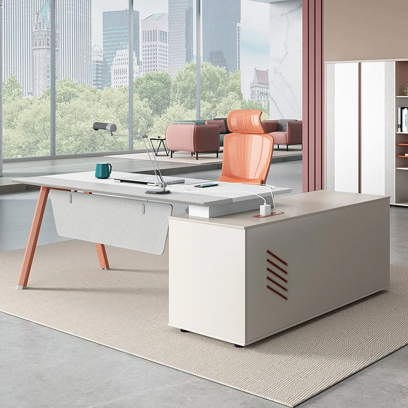 Hot Sale Modern Simple Office Desk and Chair Combination Fashion Boss Manager Table Modular office Furniture