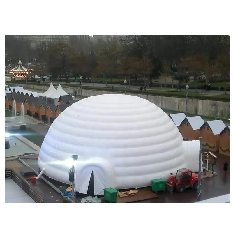 15 meter diameter white inflatable large dome tent.