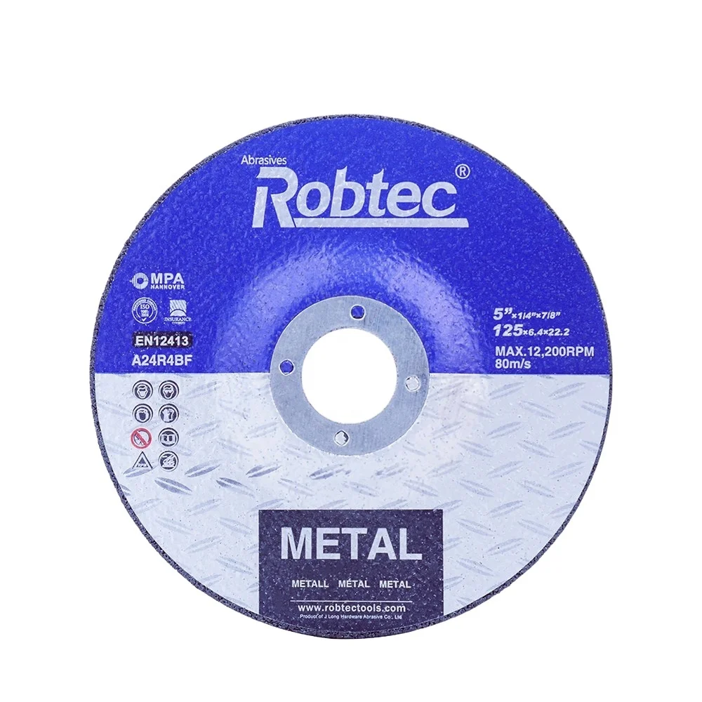 ROBTEC  5 inch 125*6.4*22.2mm Abrasive Zirconia Zirconium Magic  Abrasive Wheel Grinding  Disc For Metal