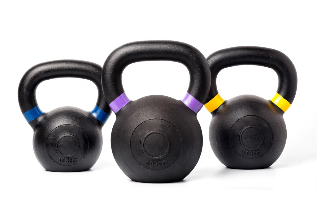 Hot Sale New Style Cast Iron Coated Kettlebell With Color Ring