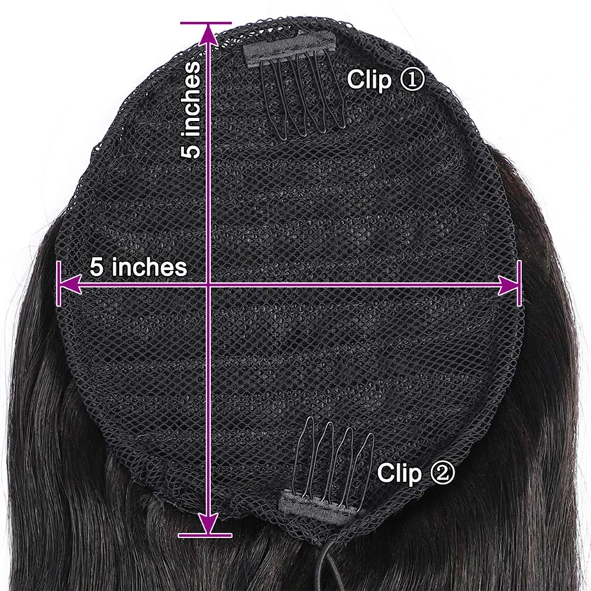 Wholesale Price Human Hair Brazilian Raw Virgin Hair 30 Inch Straight Long Clip In Drawstring Human Hair Ponytail
