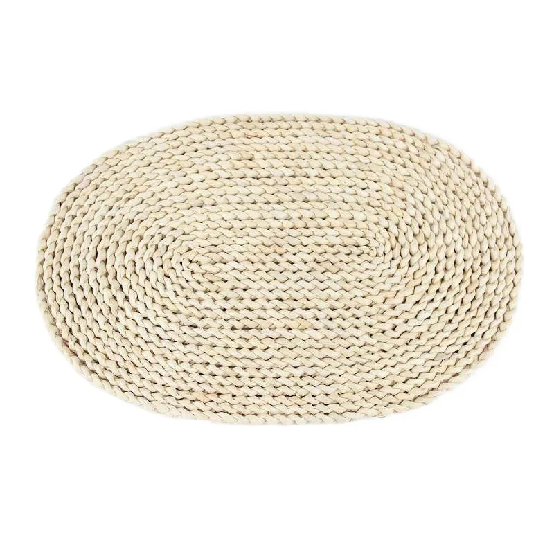 Home Natural Corn Peel Handmade Seagrass Weaving Cup Mat Heat Resistant Sand Pot Mat Plate Cup Meal Mat