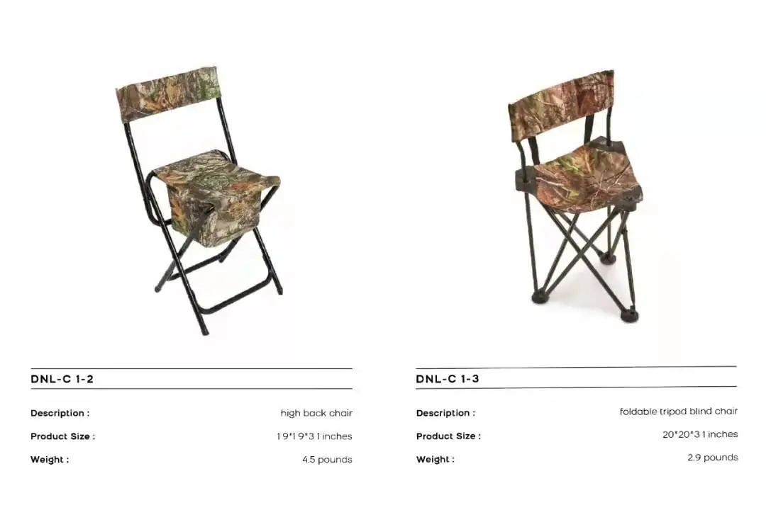 Foldable tripod hunting blind chair with different materials to choose