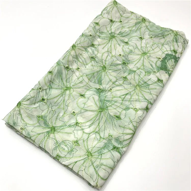 Wholesale Machine Embroidery Dress Customized Pattern Designs Embroidered 100% Cotton Embroidery Fabric For Apparel