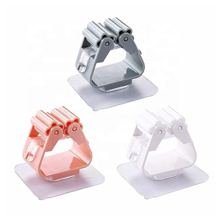 Powerful punch-free wall hanging storage hook, mop, broom, toilet swipe holder storage rack