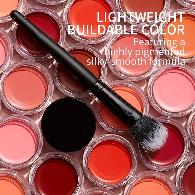 no logo makeup private label pink  lip and cheek tint rebranding cream blush palette