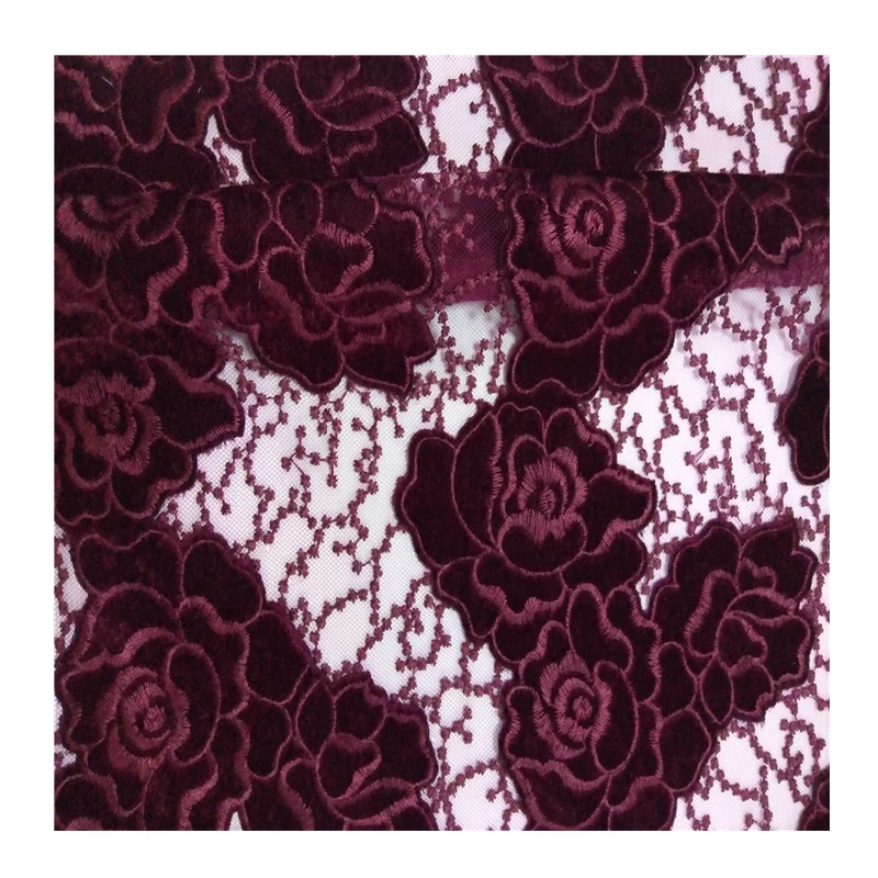 2023 Wine Red Simple Wedding Bridal Evening Dress Lace embroidered mesh fabric