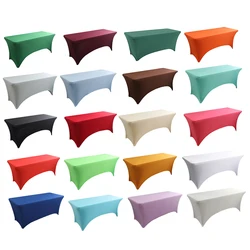 Custom 4ft 5ft 6ft 8ft event wedding fiited stretch table cover washable elastic table cloth