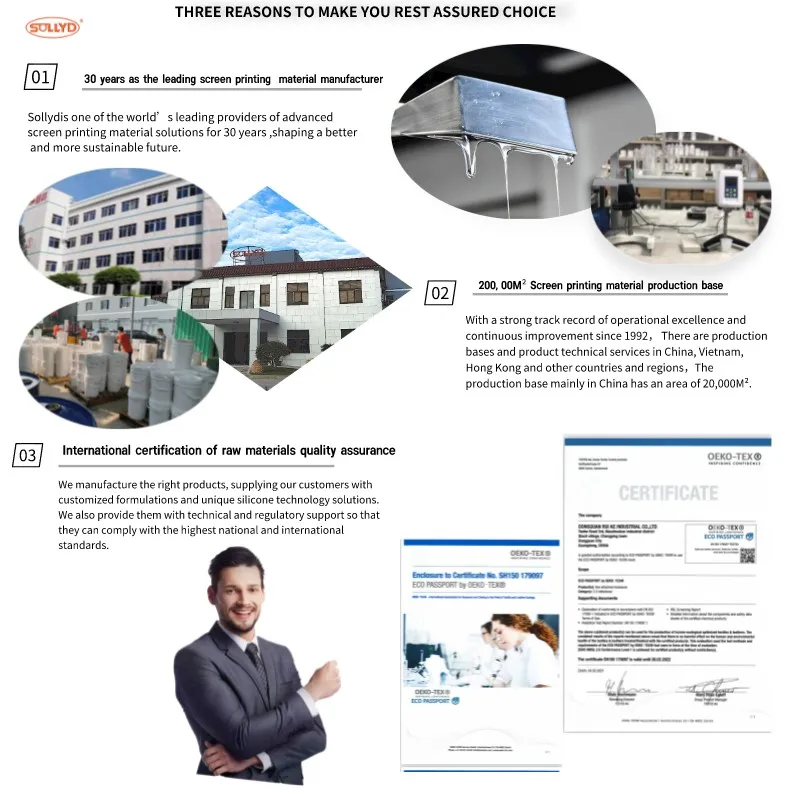 SOLLYD RG-2611 Textile 3D three-dimensional Excellent washing Skin-feel  puff screen printing silicone ink