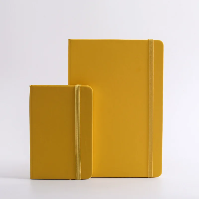 Factory Wholesale Custom Logo Black Journal A5 Lined Notebook School PU Leather Diary Note Book With Elastic Band