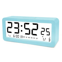Digital LCD Table Clock Multi-functional Three Alarms Clock Temperature and Humidity Back-light LCD Clock