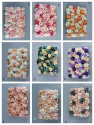 YAYUN J-1016 OEM Hot Selling Rose Hydrangea Silk White Flower Wall Panel