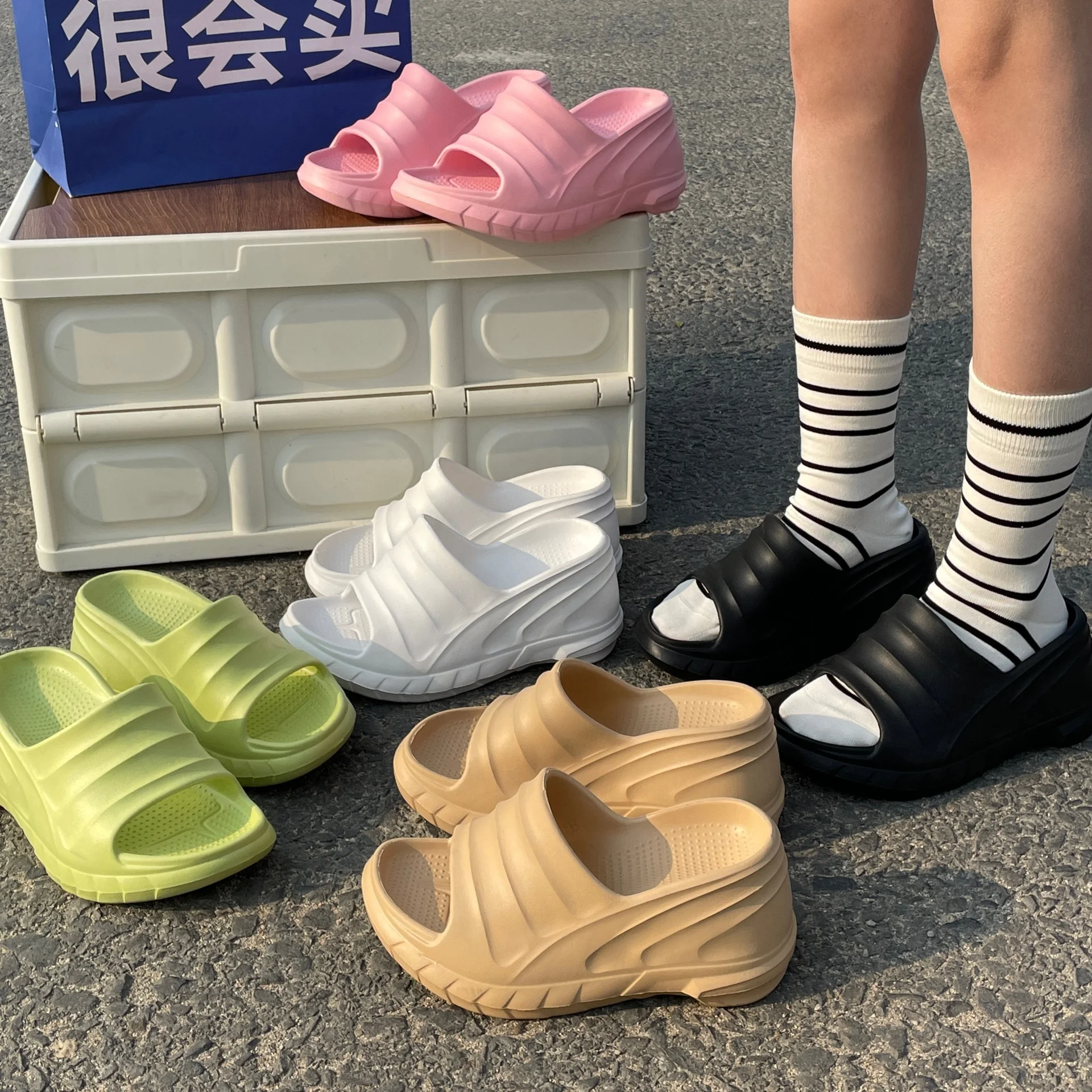 2024 Summer Platform Sandals for Women Fashion Casual  Wedges Slippers Thick Bottom Open Toe Outdoor  Woman Walking Shoes