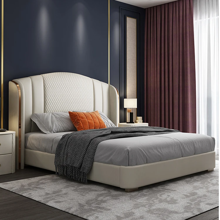 factory offer hotel bedroom sets furniture storage wooden bed modern luxurious bed frame king size design