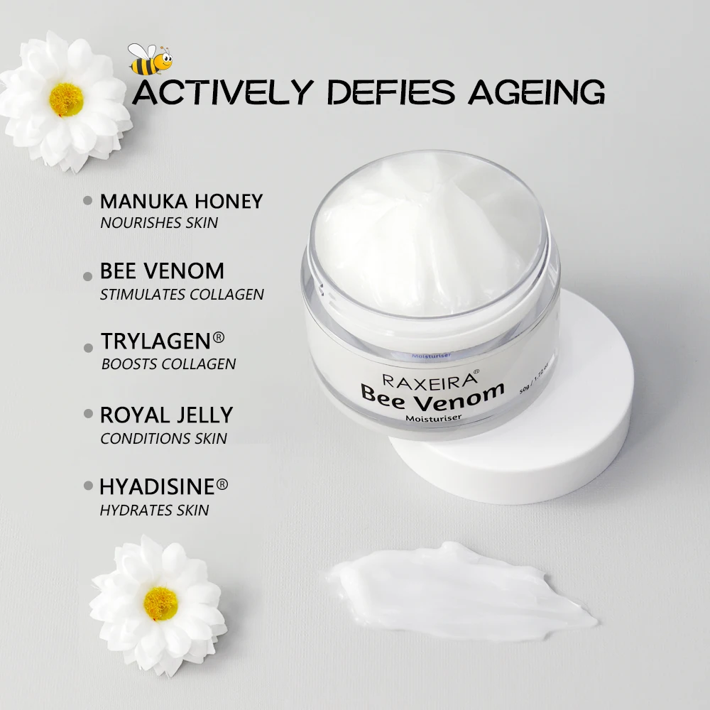 Private Label Skin Anti Wrinkle Anti-Aging Honey Bee Venom Facial Cream Natural Moisturizing Bee Venom Face Cream For Dry Skin