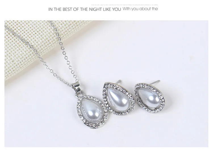 New Fashion Dubai Faux Pearl Necklace Earring bridal  wedding jewelry sets