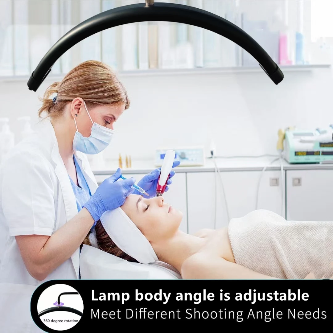 New Product Dimmable 28Inch LED Lash Fill Light Half Moon LED Beauty Light with Tripod Stand Carry Bag for Makeup