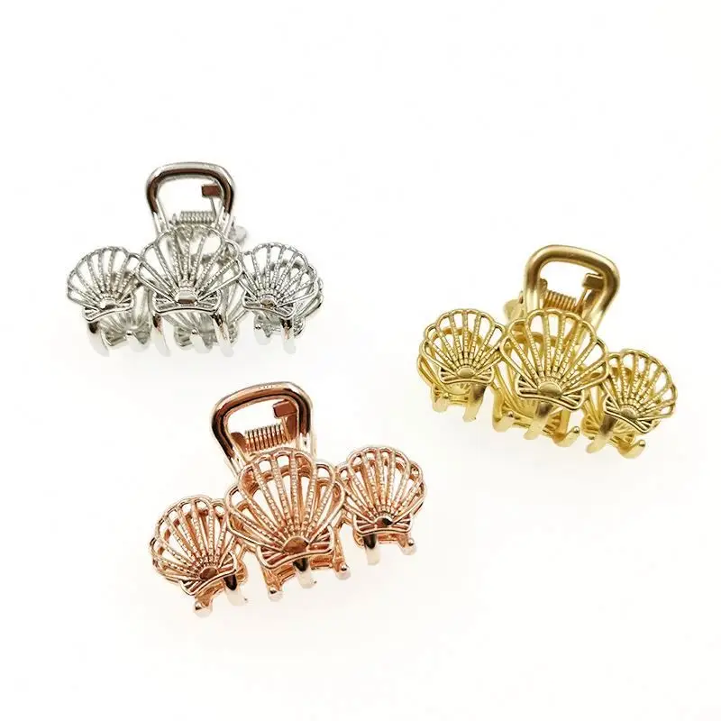 
5 cm Marine hair grab vintage metal hollowed-out starfish shell hair grab women hair accessories 