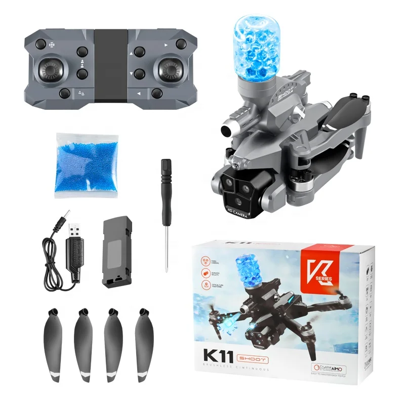 K11 MAX Drone Brushless Motor Water Bomb Drone with Three Cameras 4K Ultra HD Mini Drone RC Quadcopter for Beginners Gift