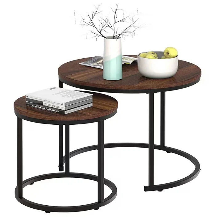 Coffee table wooden modern Home Decor Side Table Living Room round wood coffee table