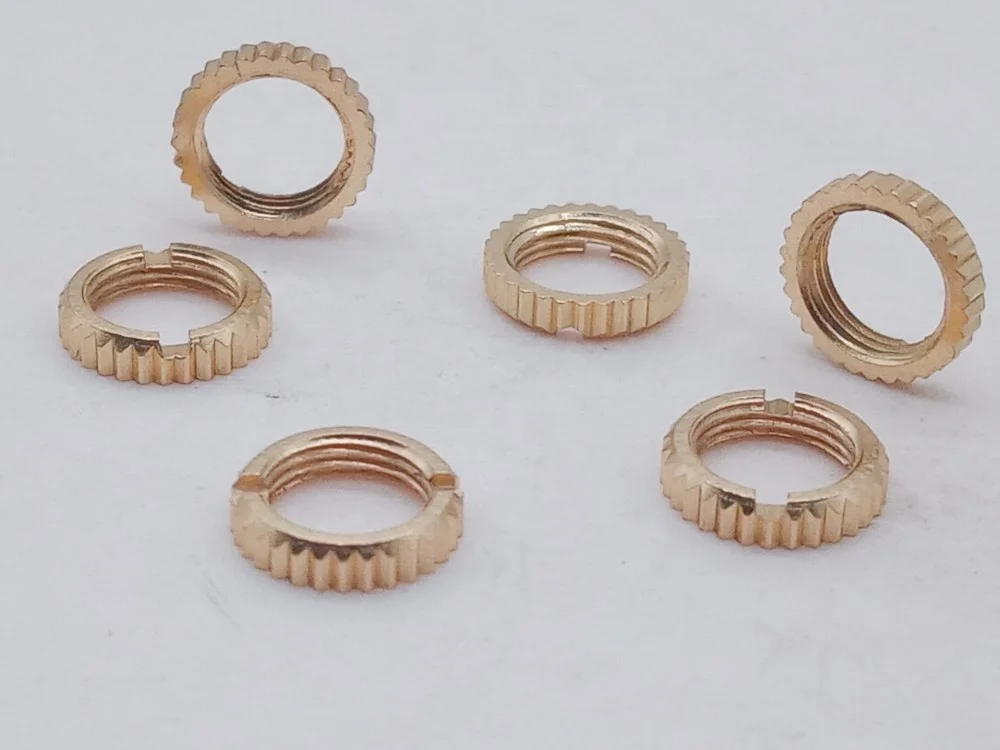 Wholesale Professional Manufacture CNC Brass Inserts Recessed Nuts with Gold Plating for Healthcare Application