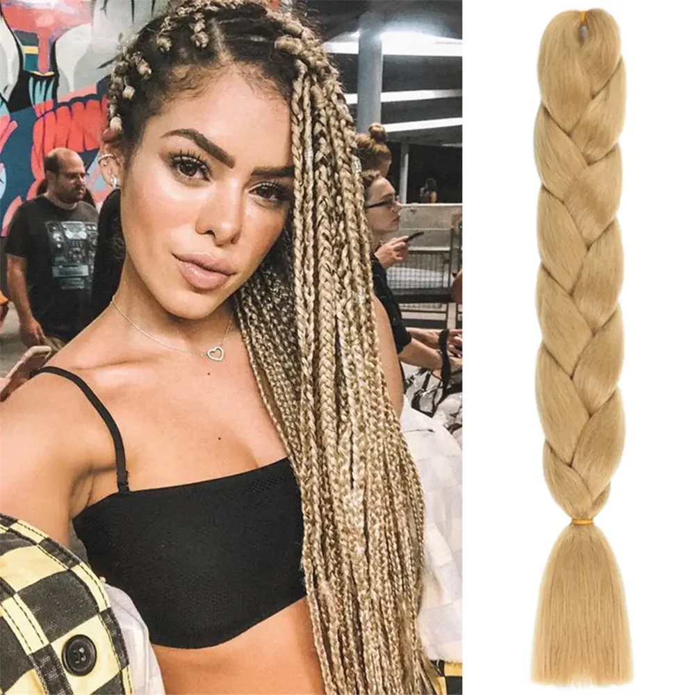 Ainizi Hot Sale Synthetic Hair Extensions Jumbo Solid Color African Crochet Braiding Hairs