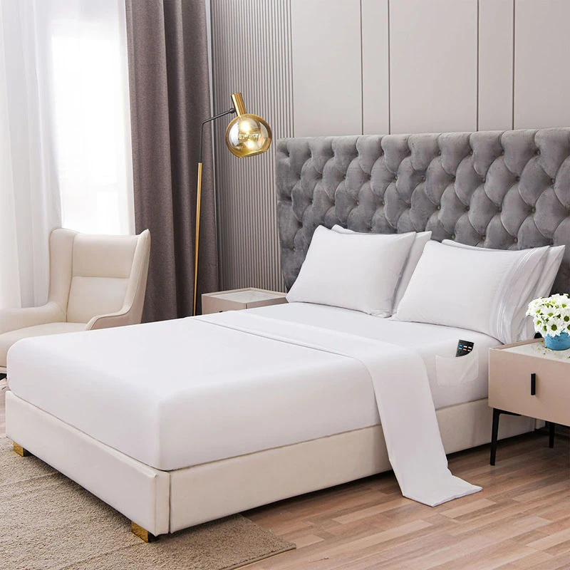 Fast Delivery 15Inch 100% Polyester Solid Color Soft 93gsm Breathable Bed Sheet 6 Piece Set