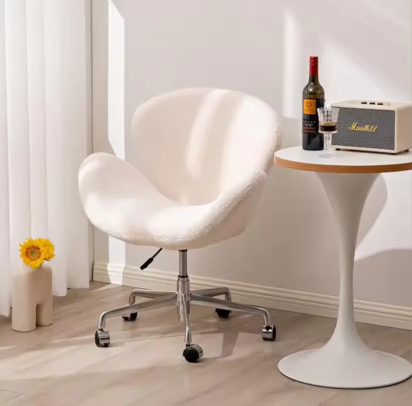 OEM/ODM Luxury Velvet Fabric Rotate Sofa Outdoor Office Meeting Chair Living Room Leisure Chair with Wheel