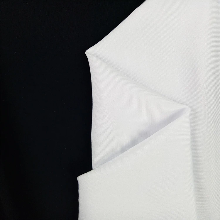 Wholesale White Stock Lot Jersey Material Sport Lycra Poly Spandex Warp Knitted Fabric