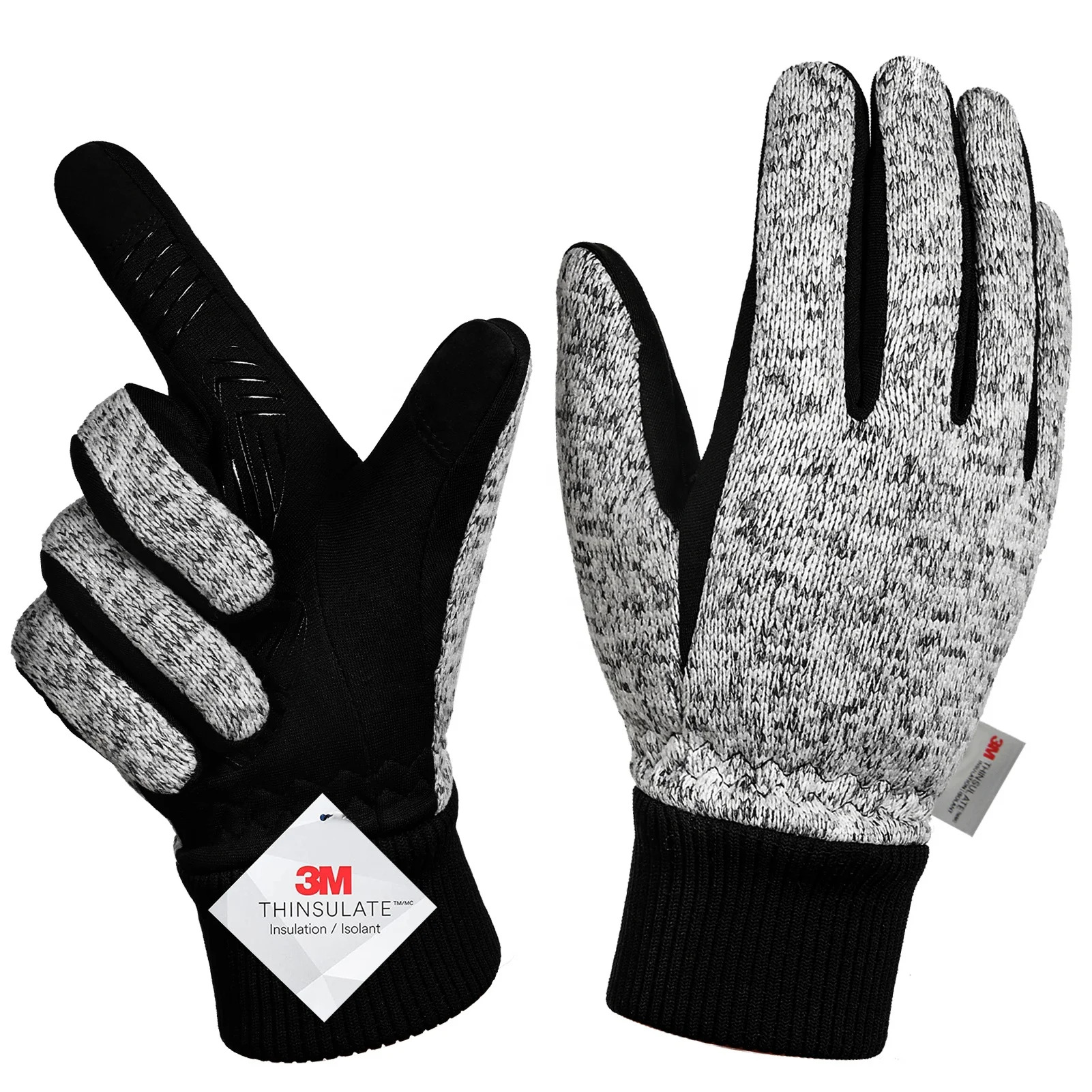 Full Finger 3M Thinsulate Knitted Gloves Thermal Touchscreen Non-slip Skiing Running Bike Cycling Winter Warm Gloves Men Women