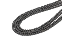 Bulk sale natural round black loose lava stone beads for rosary necklace making