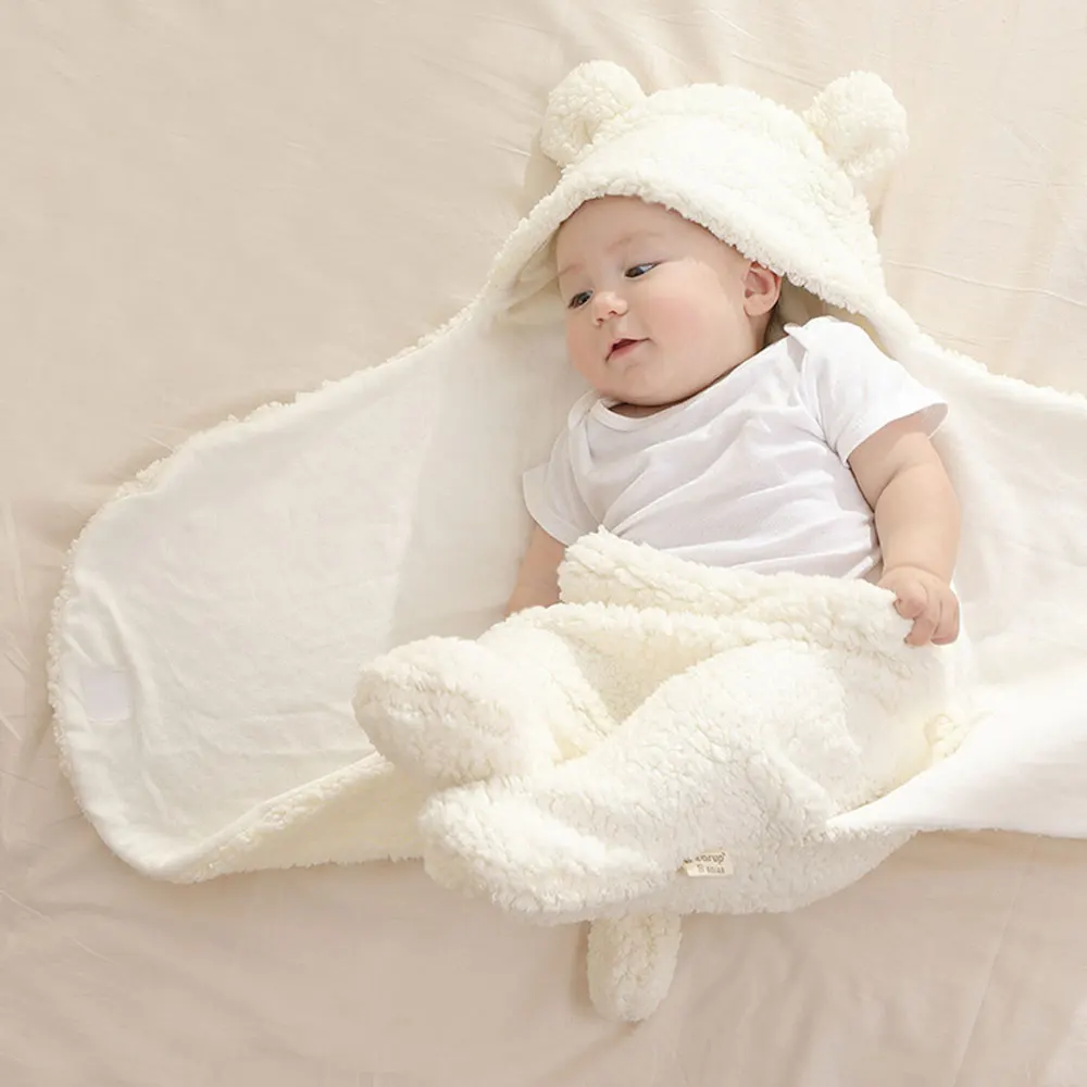 
Winter Newborn Warmth Split-Legged Swaddling Velvet Wrap Legs Sleeping Bag 