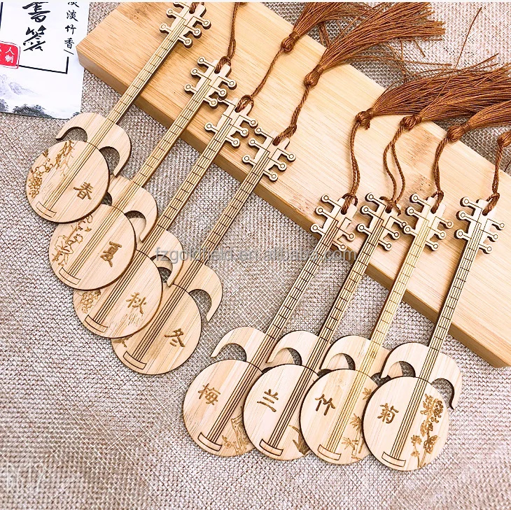 High-Grade Solid Chinese Bamboo Wood Bookmark With Tassels Bamboo Bookmarks With Gift Box for Women Men and Family