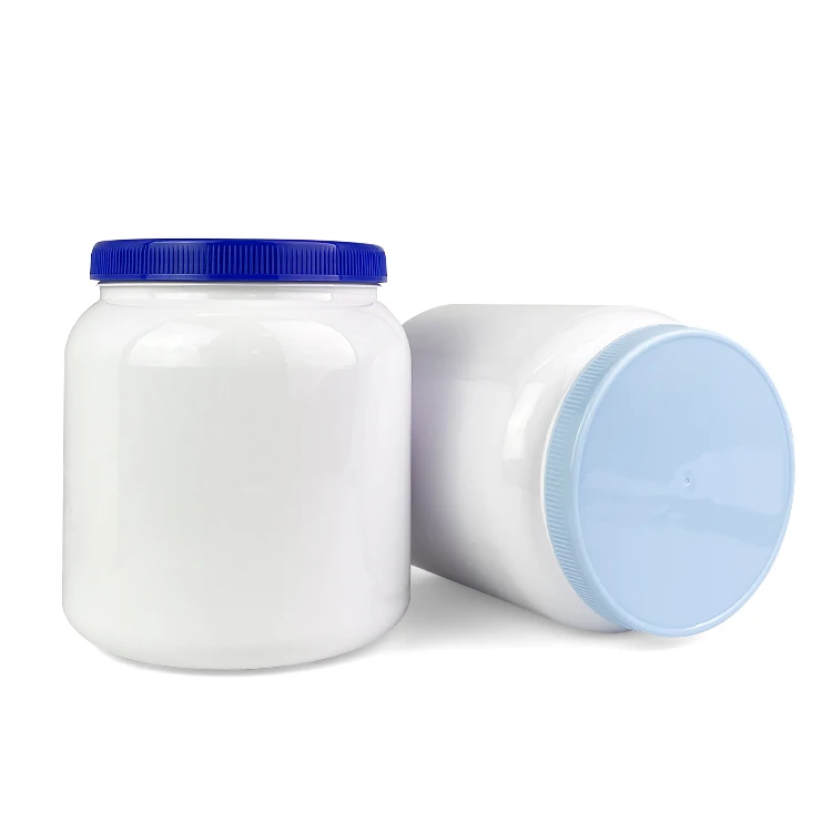 Factory Direct Recycled Food Grade Round PET Plastic Bottles Powder Jars Cans Milk Protein Powder Container
