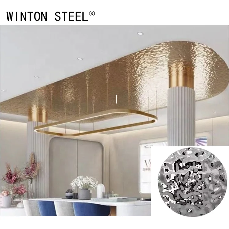 Customized Ceiling Stainless Steel Decorative Sheet Silver Hammered Stainless Steel Decorative Sheet