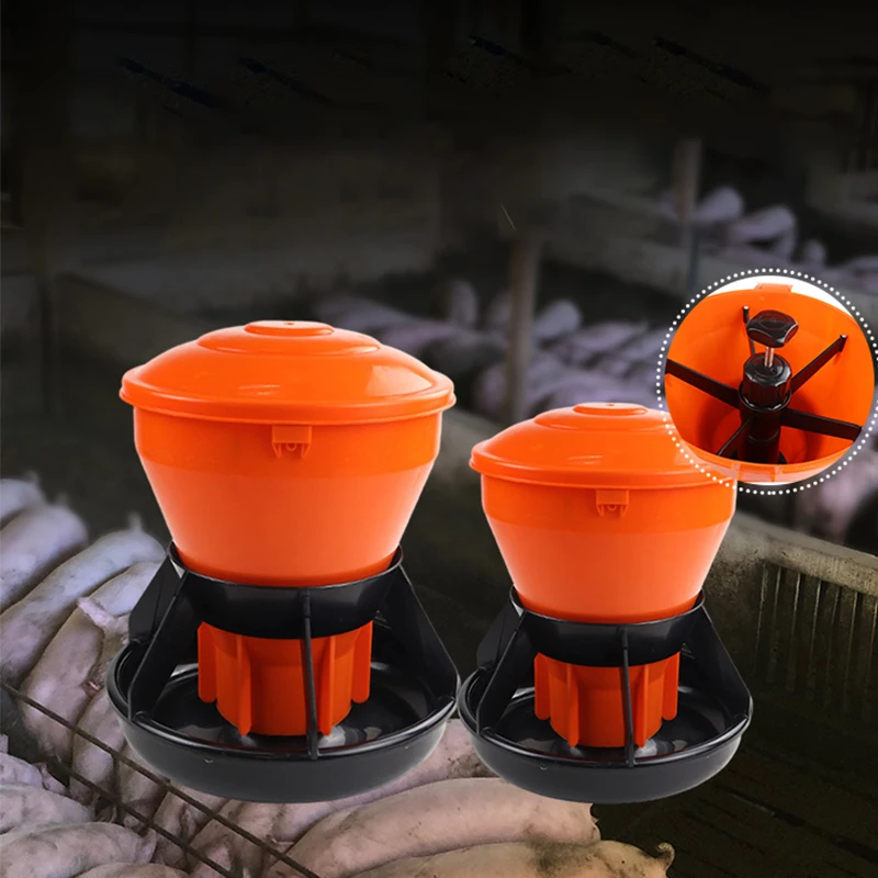 Pig Farming Equipment Adjustable Feeding Trough 5kg/15kg Plastic Automatic Pig  Food Feeder