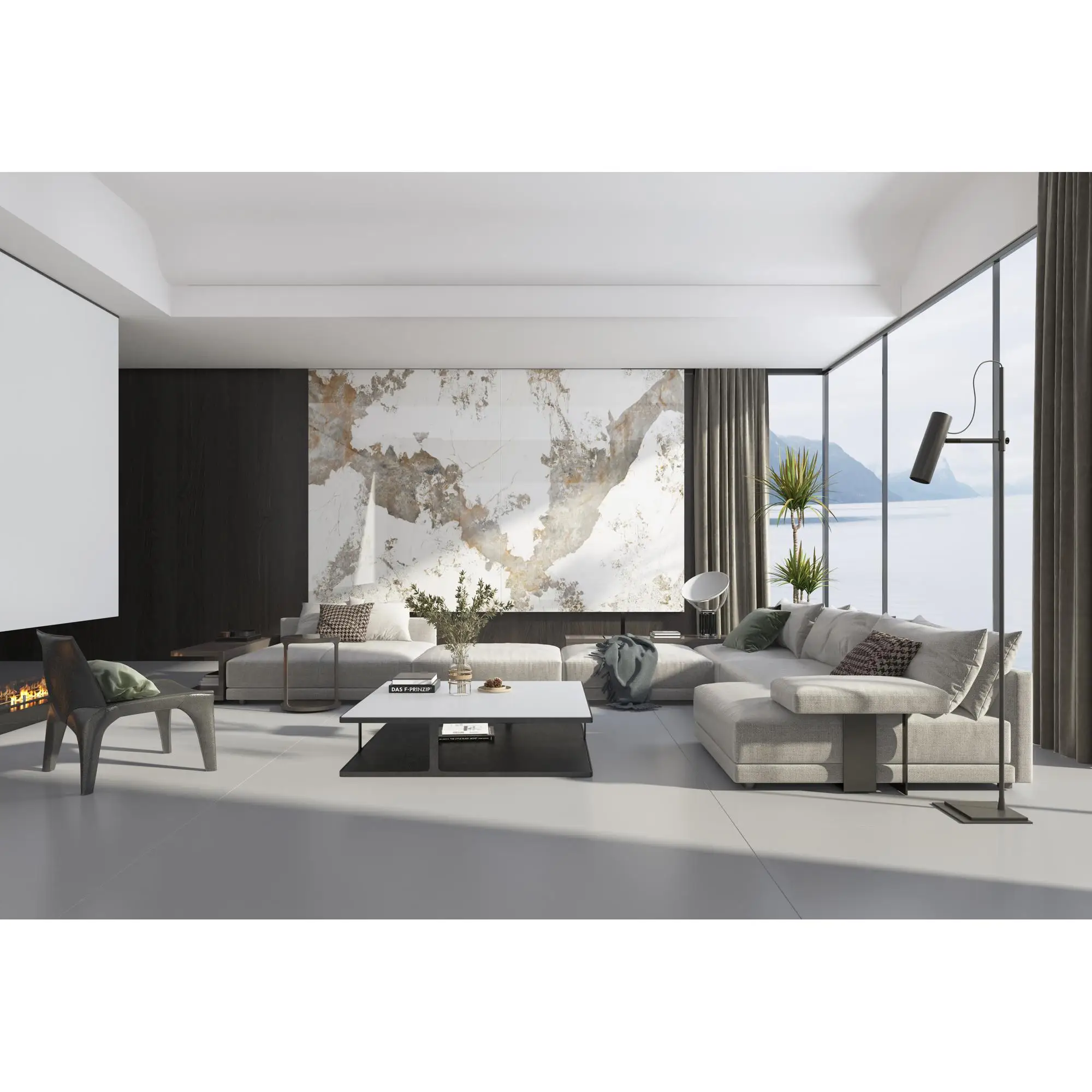 3200*160MM High Glossy Porcelain Tile Popular Design Marble Look Sintered Stone Slabs Living Room Staircase Wall Dining Flooring