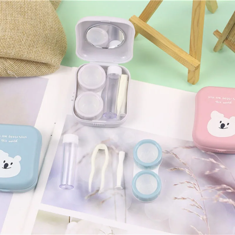 Eyeshare Practical Colored Contact Lens Case  Manually Eye Contact Lenses Case Cleaner Contacts Lens Accessories