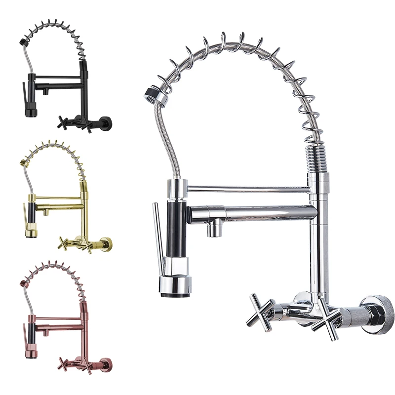 Zuoxuan American  Chrome Plated White Flexible Hose Mixer Tap Faucet For Kitchen