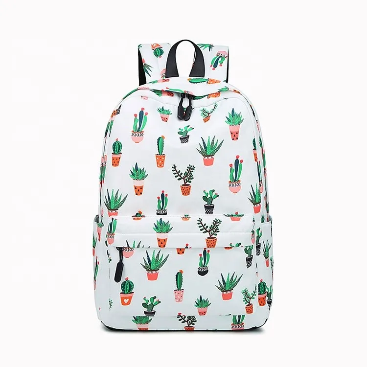 2021 custom print Lightweight College School Backpack cactus flower student high school backpacks girls