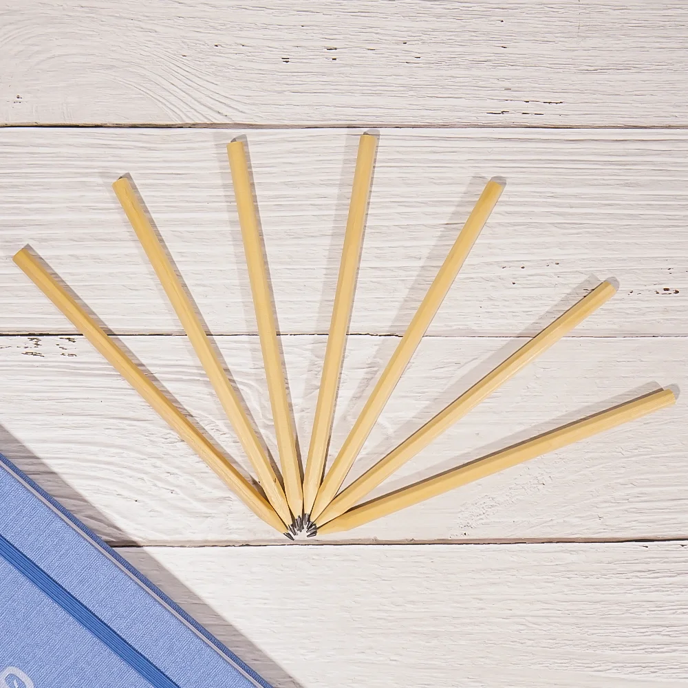 Cheap Promotional Custom Printed OEM Round Barrel Pencil Natural Wooden Standard Pencil For Kids