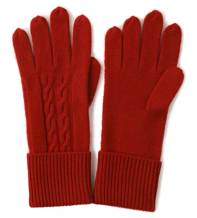 Custom 100% Pure Cashmere Fingerless Gloves Winter Thermal Woolen Mittens for Men and Women