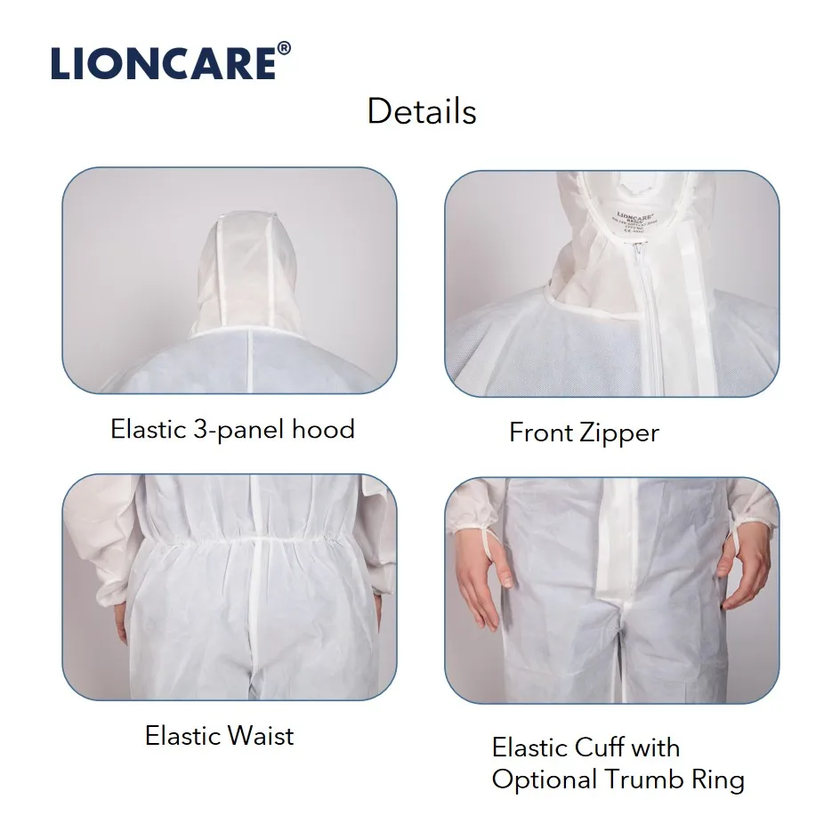 SMS Disposable Hazmat Suit Heavy Chemical Spray Safety Coverall Type 5/6 PPE Disposable Protective Coverall