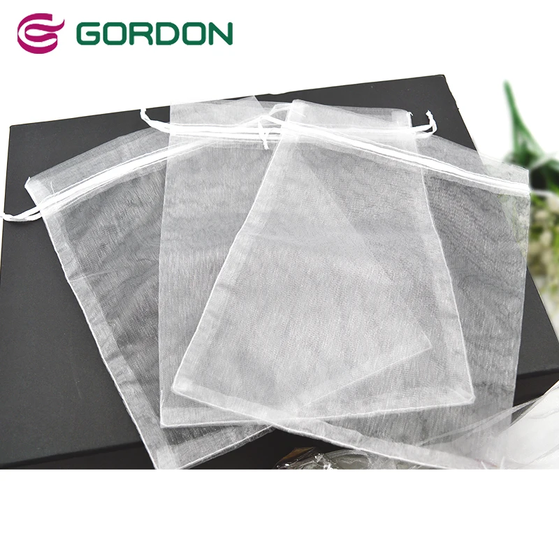 Gordon Ribbons Wholesale Drawstring Gift Organza Sheer Pouches Handmade Colorful Pouches for Jewelry Package