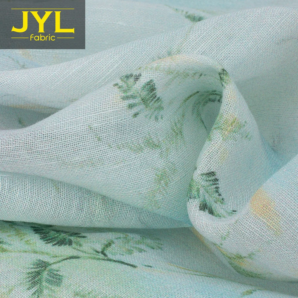 
JYL 75% linen 25% cotton printed fabric WYH1004# 